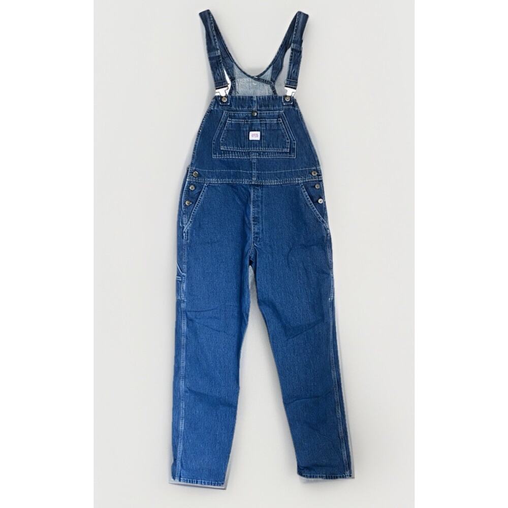 VTG Key Carpenter Bib Overalls Womens Sz 18 Tall Denim Med Wash Cotton Workwear